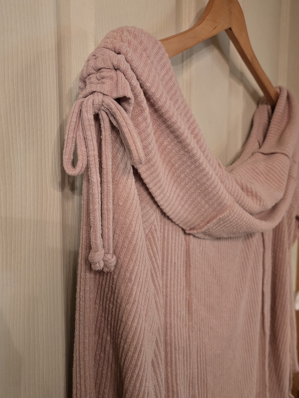 Maurices Blush Pink Ribbed Off-Shoulder Sweater